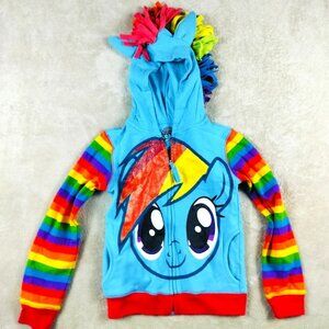 Girls' Hooded Jacket with Wings and Rainbow Mane (Size 7/8), My Little Pony Insp